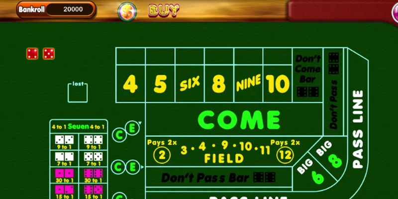 Những kiểu cược phổ biến trong Craps